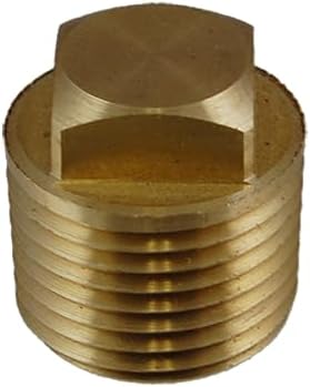 1/4" NPTF Square Head Brass Plug Male Pipe Thread Fitting | 33151-04