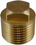 1/8" NPTF Square Head Brass Plug Male Pipe Thread Fitting | 33151-02