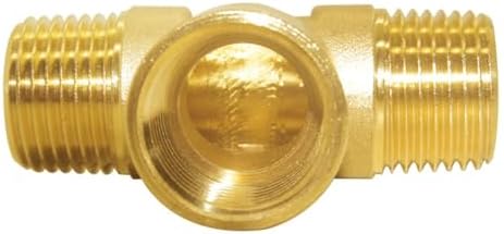 Joywayus 2Pcs Brass Tee Pipe Fitting 1/2"NPT Male-Female-Male 3-way Adapter