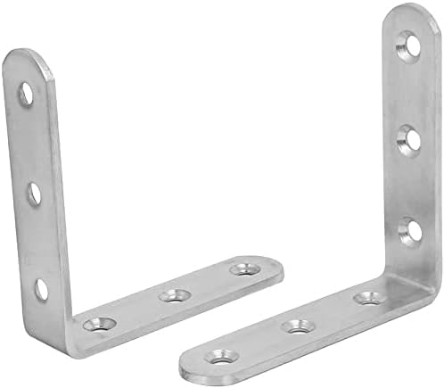 Heavy Duty Steel Angle Brackets, 6 PCS 3x3 Inch | Right Angle Joints for Woodworking & Metal Furniture, Includes Screws for Secure Installation on Shelves, Tables, and DIY Projects.