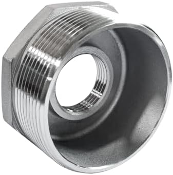 Stainless Steel 2" Male NPT to 3/4" Female NPT Reducer Hex Bushing Pipe Fitting Adapter (pack of 1)
