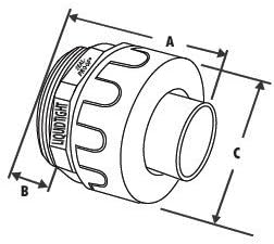 Sealproof 1-Inch Non-metallic Liquid Tight Straight Electrical Conduit Connector Fitting, UL Listed, 1" Dia, 5-Pack