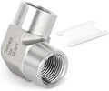 TAISHER 1PCS 304 Stainless Steel 90 Degree Barstock Street Elbow, 3/4" NPT Female to 3/4" NPT Female 304 Stainless Pipe Fitting