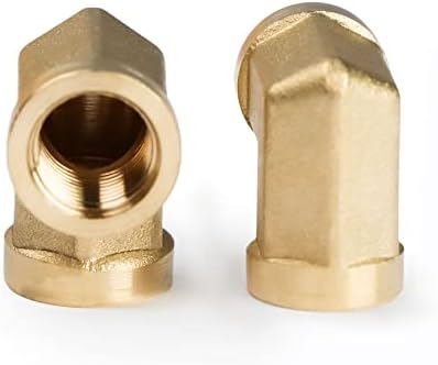 Brass Street Elbow 1/8 in NPT U.S. Solid 90 Degree Barstock Pipe Fitting Female x Female 2pcs