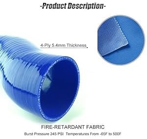 4-Ply 90 Degree ID 5 inch (127mm) High Performance Elbow Silicone Hose Coupler Length 4 inch (102mm) Black