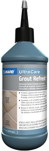 MAPEI UltraCare Grout Refresh, Universal Grout Colorant & Sealer, 8 oz Bottle – Easy Grout Restoration & Protection, 5077 Frost
