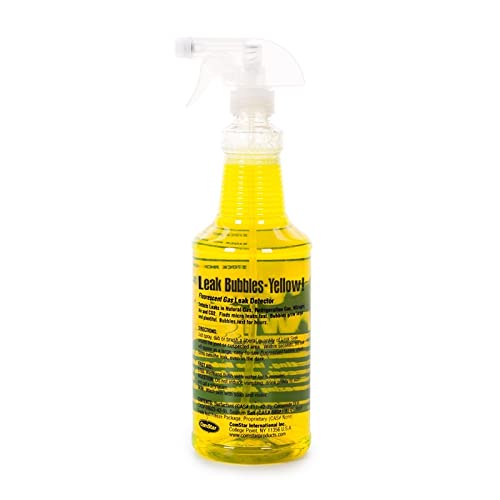 ComStar Leak Bubbles Yellow HVAC & Gas Detector, Fastest-Acting Leak Detector in Today's Market - Safe, Non-Corrosive, Long-Lasting Bubbles, Detects Micro Leaks, Made in USA, 1 Quart Spray (90-204)