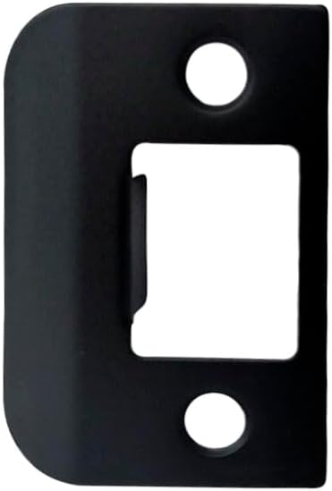 QCAA Solid Brass Extended Lip Strike, 1-1/2"X2-1/4", Matte Black, 1 Pack, Made in Taiwan