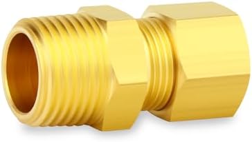 5PCS Brass Compression Tube Fitting, 1/2" OD x 1/2" NPT Male