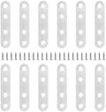 Jiozermi 12 Pcs Straight Brace, 3" x 0.7", Stainless Steel Silver