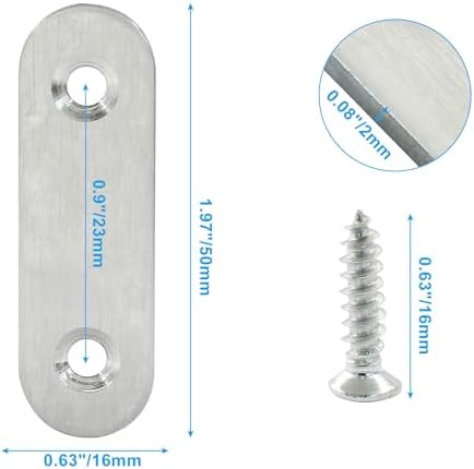 16 Pack 2 Inch Stainless Steel Flat Plate Straight Bracket