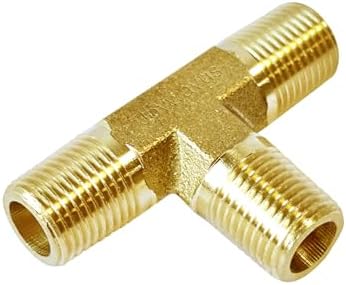 Joywayus 2 Pack 1/8" NPT Male Brass Tee Pipe Fitting T 3-way Adapter