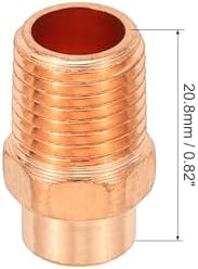 PATIKIL 1/4" Male Adapter Fitting with C x M Connections, Copper Pipe Fittings with Sweat Solder X FNPT Connection Threaded Tubing Connector for Residential, Commercial