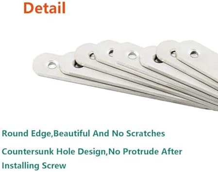 4 Pack Flat Mending Plate for Wood,ULIFESTAR Stainless Steel Straight Brackets 200mm / 8" Length 6 Screw Hole Flat Repair Fixing Wood Brace Joining Plates Connector with Fixing Screws