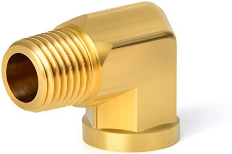 TAISHER 2PCS 90 Degree Barstock Street Elbow, 3/8 Inch NPT Male Pipe to 3/8 Inch NPT Female Brass Pipe Fitting