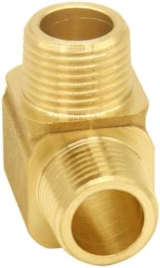 Joywayus 2 Pack 1/4" NPT Male Brass Tee Pipe Fitting Barstock 3-way Adapter
