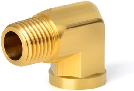 TAISHER 10PCS 90 Degree Barstock Street Elbow, 1/4 Inch NPT Male Pipe to 1/4 Inch NPT Female Brass Pipe Fitting