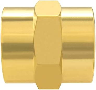 Hooshing 2PCS Brass Coupling Pipe Fitting, 1/2" x 1/2" NPT Female Coupler