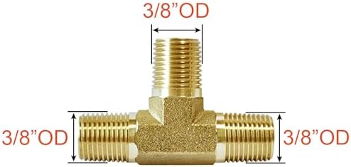 Joywayus 2 Pack 1/8" NPT Male Brass Tee Pipe Fitting T 3-way Adapter