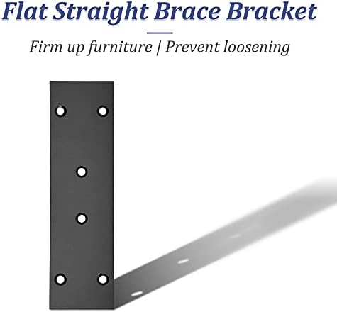 Bonsicoky 4Pcs Flat Straight Brace Brackets, 6.7 x 1.9 / 169 x 48mm