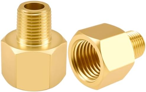 SDTC Tech Brass Pipe Fitting 1/8 NPT Thread Male to 1/4 NPT Thread Female