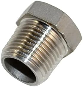 3/8" Male NPT to 1/4" Female NPT Female Reducing/Reducer Bushing Pipe Fitting,Adapter,Stainless Steel SS 304 Hex Bushing