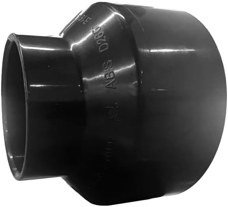 Lesso 4'' to 3'' Pipe Increaser Reducer Coupling, 4-Inch X 3-Inch for Hub X Hub use with 4 Inch & 3 Inch Sewer and Drain Pipe, Black