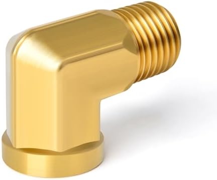 TAISHER 10PCS 90 Degree Barstock Street Elbow, 1/4 Inch NPT Male Pipe to 1/4 Inch NPT Female Brass Pipe Fitting
