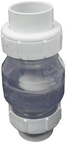 NDS 1720C20 Swing Check Valve 2" U x U 9-5/8" Clear PVC True Union