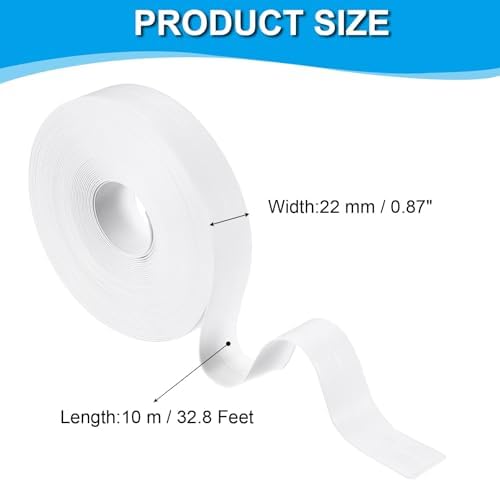 PATIKIL Caulk Tape 0.9" x 33 Ft, Self Adhesive Sealing Tape Waterproof Toilet Tub Caulk Sealant Strip Sealing Trim for Kitchen Bathroom Toilet Bathtub Sink Countertop, White