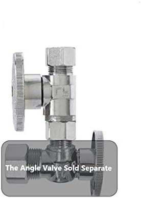 EZ-Fluid 3/8" O.D Female Compression x 3/8" O.D Male Comp. Brass Quarter Turn Water Shut Off Straight Repair Add On Stop Ball Valve,Chrome For Kitchen,Bathroom, Add a Tee Plumbing