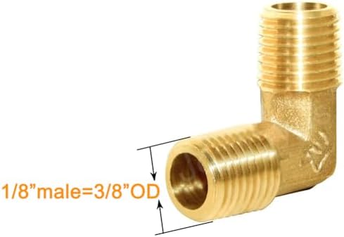 Joywayus 2 Pack Brass 1/8" NPT Male Elbow Pipe Fittings