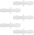 Plastic Hose Barb Fitting 1/8" x 1/8" Pipe Connectors Joint Splicer Mender Adapter Union for Aquarium Household Adapters Fuel Gas Liquid Air (Pack of 5)