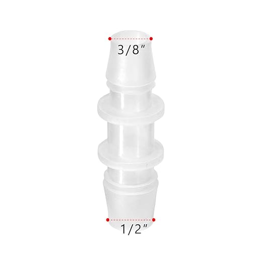 Quickun Plastic Hose Barb Reducer Fitting 1/2" to 3/8" Barbed Reducing Union Adapter Splicer Mender Joint Fitting (Pack of 1)