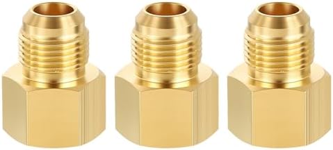METALLIXITY 3PCS 1/2"FNPTx1/2"Male Flare Thread Brass Hex Extension Adapter