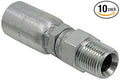 (10-Pack) 1/4" Hose x 1/8" NPTF Male Pipe Swivel Hydraulic Hose Crimp Fitting Ends | MPX-04-02