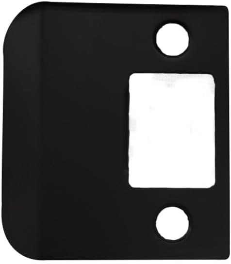 QCAA Solid Brass Extended Lip Strike, 2''X2-1/4", Matte Black, 1 Pack, Made in Taiwan