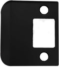 QCAA Solid Brass Extended Lip Strike, 2''X2-1/4", Matte Black, 1 Pack, Made in Taiwan