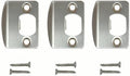 Replacement Products Strike Plate Full Lip 1/4", 2-1/4 Inches, 1-5/8" Center-to-Center, Radius Corner for Knob or Lever Door Lock in Satin Nickel Finish 3 PCS
