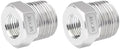 Quickun Stainless Steel Reducing Hex Bushing, 1/4" Male NPT to 1/8" Female NPT, Reducer Bushing Pipe Hose Fitting （Pack of 2）