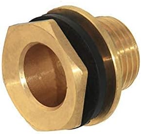 Joywayus 2PCS 3/4" Male Thread Brass Water Tank Connector Bulkhead Tank Fitting with Rubber Ring Stablizing