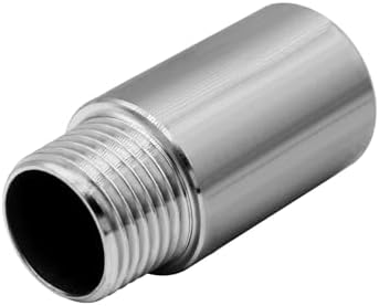 Stainless Steel Pipe Fitting 3/8" NPT Male x 3/8" NPT Female Thread Nipple Cast Pipe 2"（50mm) Length 2PCS