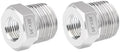 Quickun Stainless Steel Reducing Hex Bushing, 3/4" Male NPT to 3/8" Female NPT, Reducer Bushing Pipe Hose Fitting (Pack of 2)