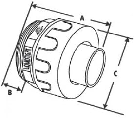 Sealproof 1/2-Inch Non-metallic Liquid Tight Straight Electrical Conduit Connector Fitting, UL Listed, 1/2" Dia, 5-Pack