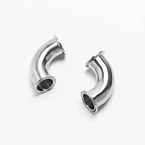 Beduan Elbow 90 Degree 2" Tube OD Stainless Steel 2" Tri Clamp Sanitary Pipe Fitting (Ferrule OD 64mm, Pack of 2)