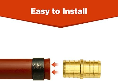 25 Pack 3/4" PEX Fittings, PEX Brass Straight Coupling Fittings