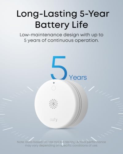 eufy Security Smoke Alarm E10, Smoke Detector, Ultra-Compact 70 mm Design