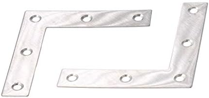 Stainless Steel L Shape Flat Corner Brace Bracket for Wood, Metal Fixing Joining Support Brace for Shelves, Furniture and Cabinet 10 Pack (80x80mm)