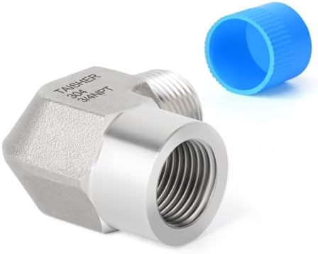 TAISHER 1PCS 304 Stainless Steel 90 Degree Barstock Street Elbow, 3/4" NPT Male to 3/4" NPT Female 304 Stainless Pipe Fitting
