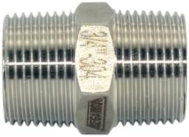 3/4" x 3/4" NPT Male Threaded Hex Nipple,Stainless Steel 304 Quick Coupler Pipe Fitting